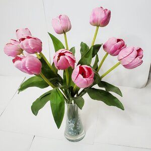 Pottery Barn Faux Tulips with LSA International Glass Vase
